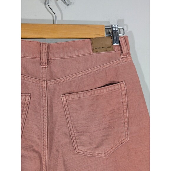 American Eagle Womens Pink Distressed Highest Rise Mom Shorts Sz 8 Boho Festival - Picture 4 of 8